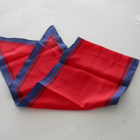 Red and Blue Silk Scarf - Picture 2 of 3